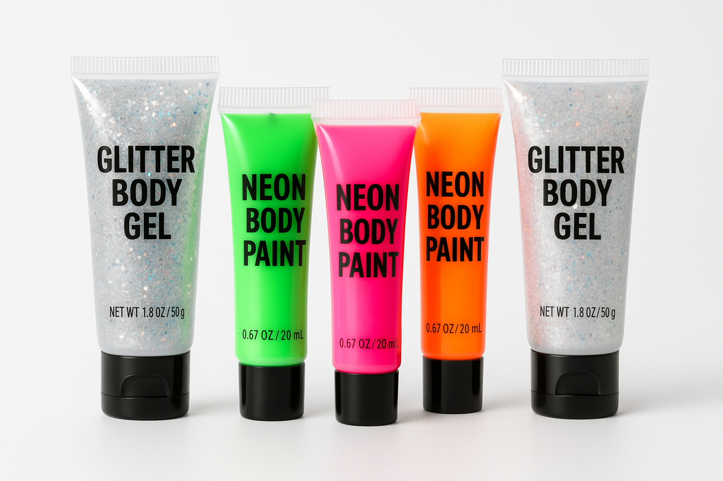 Glitter Body Gel and Neon Paint Products