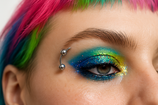 Steel Eyebrow Piercings - Model Eyebrow Close-up