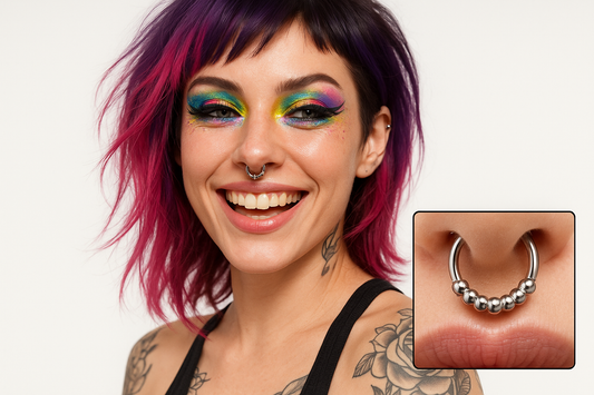 Steel Septum Clickers - Funky Punky Model with Picture-in-Picture