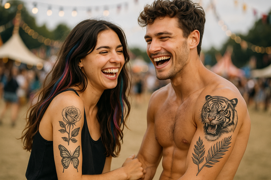 Temporary Tattoo Ink - Brunette with Colored Hair